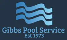 A blue and white logo of a pool service company.